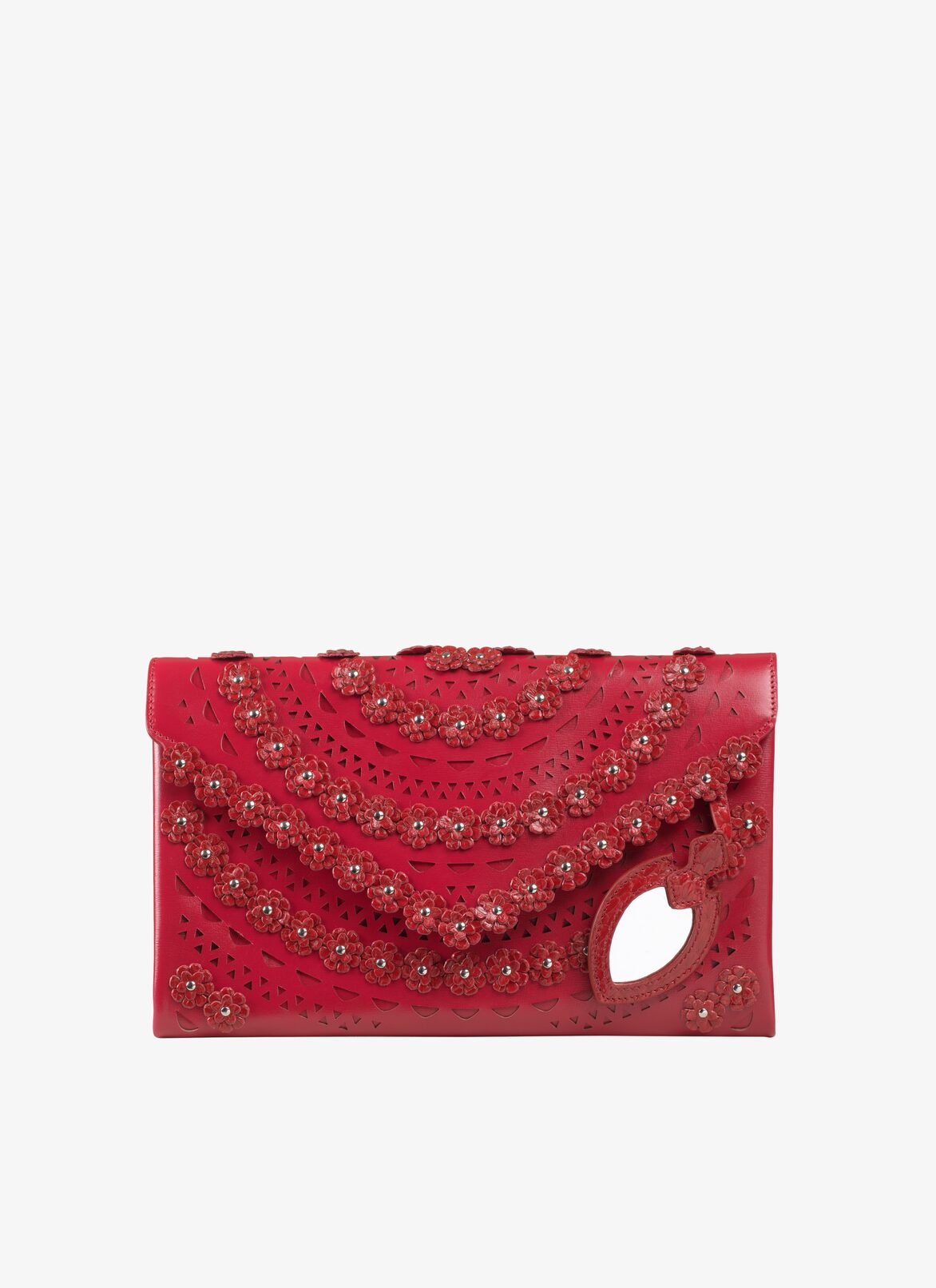 OUM CL+ELAPHE N.VIENNE FLEUR LAQUE ALAÏA  OUM CL+ELAPHE N.VIENNE FLEUR LAQUE ROSSO VERNICE